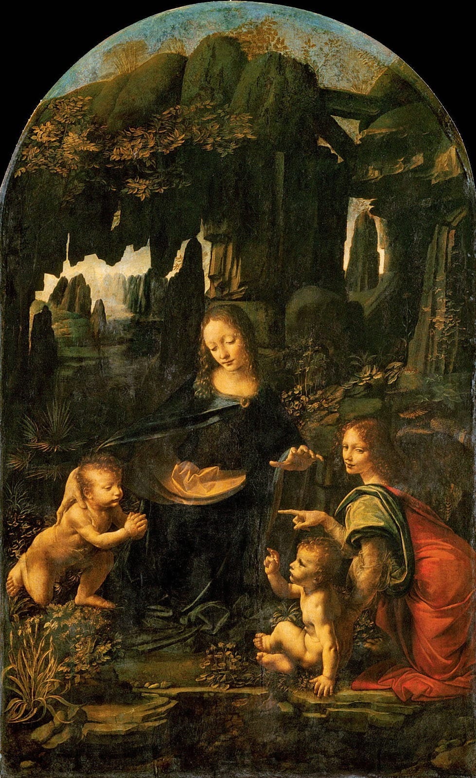 In great works of art, one experiences the total subordination of the process of composition by creative reason, under the impulse supplied by agape’s passion for truth. Here, Leonardo’s Virgin of the Rocks.