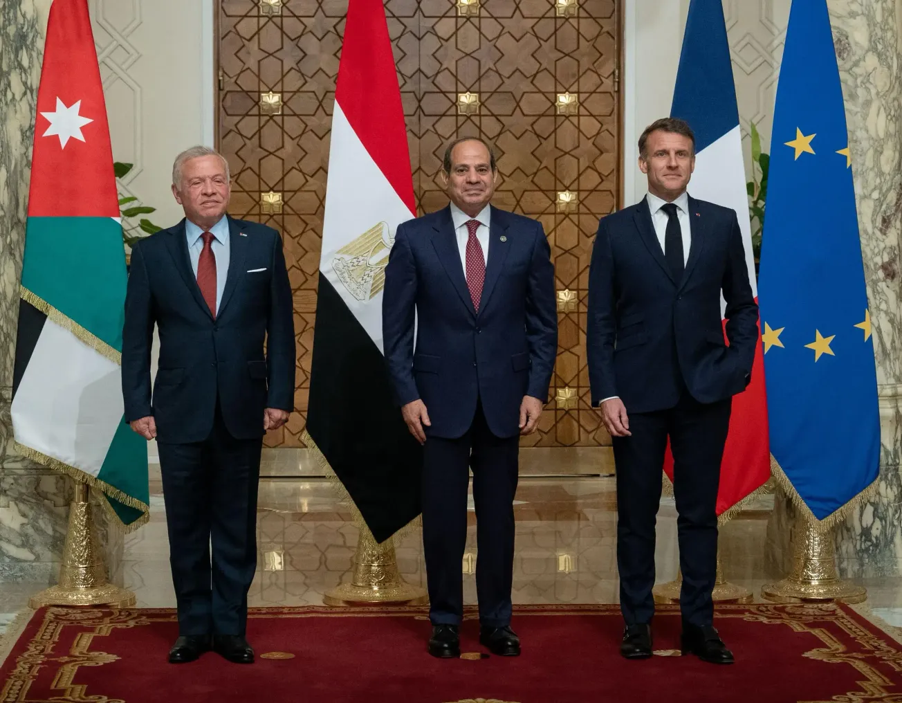 Leaders of Egypt, France and Jordan Call for Implementing Gaza Ceasefire