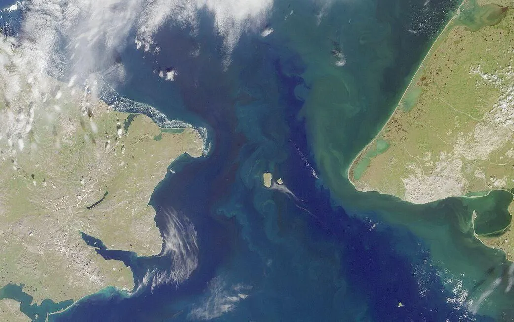 Bering Strait satellite view