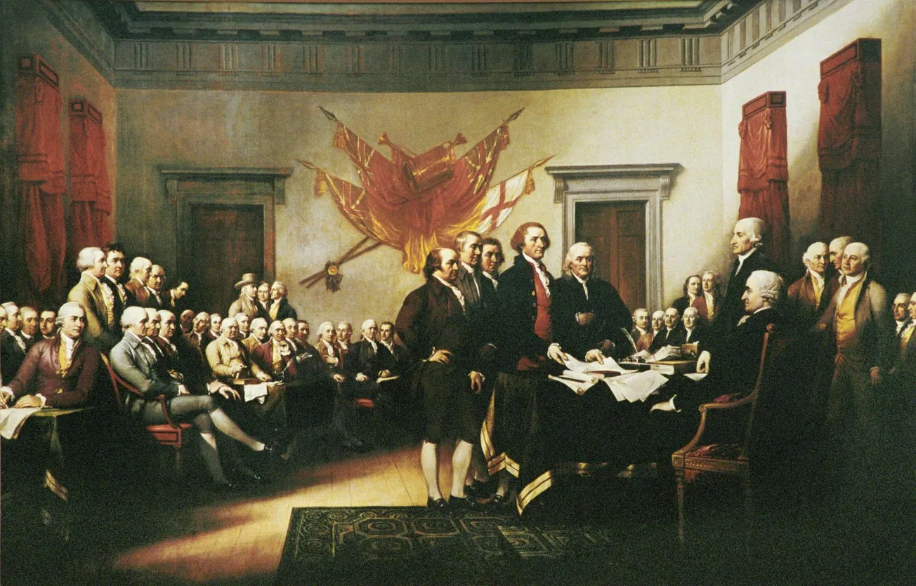 Trumbull painting of signing of Declaration of Independence
